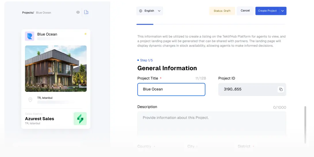 Layout & Project Filters Search Map